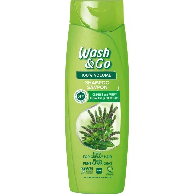 Wash & Go Шампоан с билкови екстракти за мазна коса x370 мл