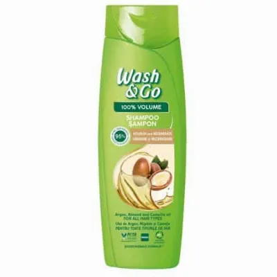 Wash & Go Шампоан с масло от арган, бадем и камелия за всеки тип коса x370 мл