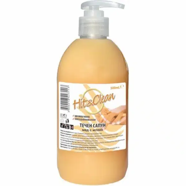 Săpun lichid Hit&Clean – Miere cu lapte, 500 ml, pompă