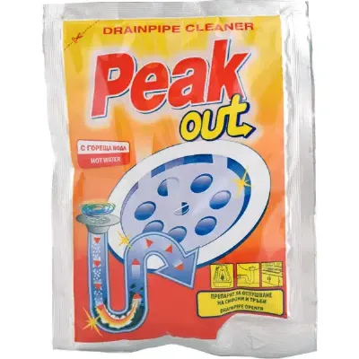 Препарат за отпушване на канали Peak out, с гореща вода, 60г