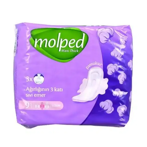 Molped Maxi Thick Sanitary Pads, Day, 9 pcs