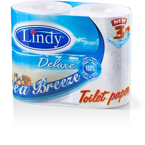 Lindy Toilet Paper – 4 rolls, Three-Ply, Delux (Blue)