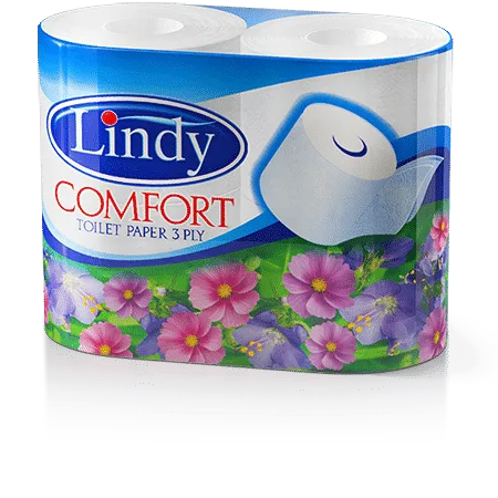Lindy Toilet Paper – 4 rolls, Three-Ply, Comfort (Purple)