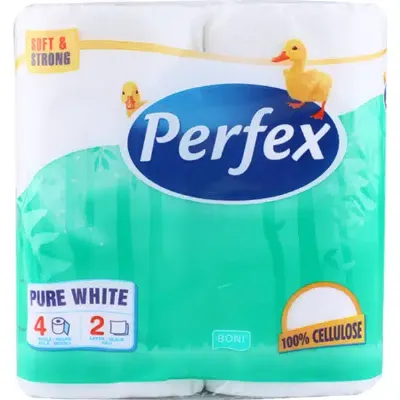 Тоалетна хартия Perfex – 4 ролки, двупластова