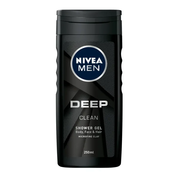 Gel de duș Nivea Men Deep Clean, 3 în 1, 250 ml