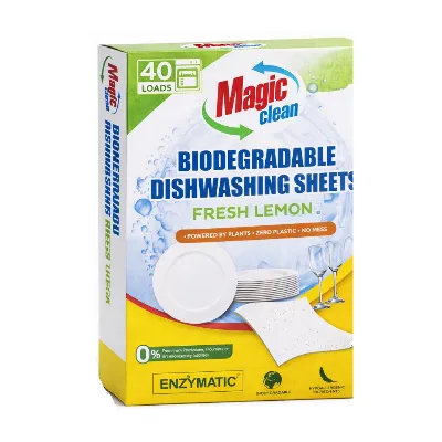 Препарат за съдомиялна – листчета Magic Clean Fresh Lemon, биоразградим, до 40 зареждания