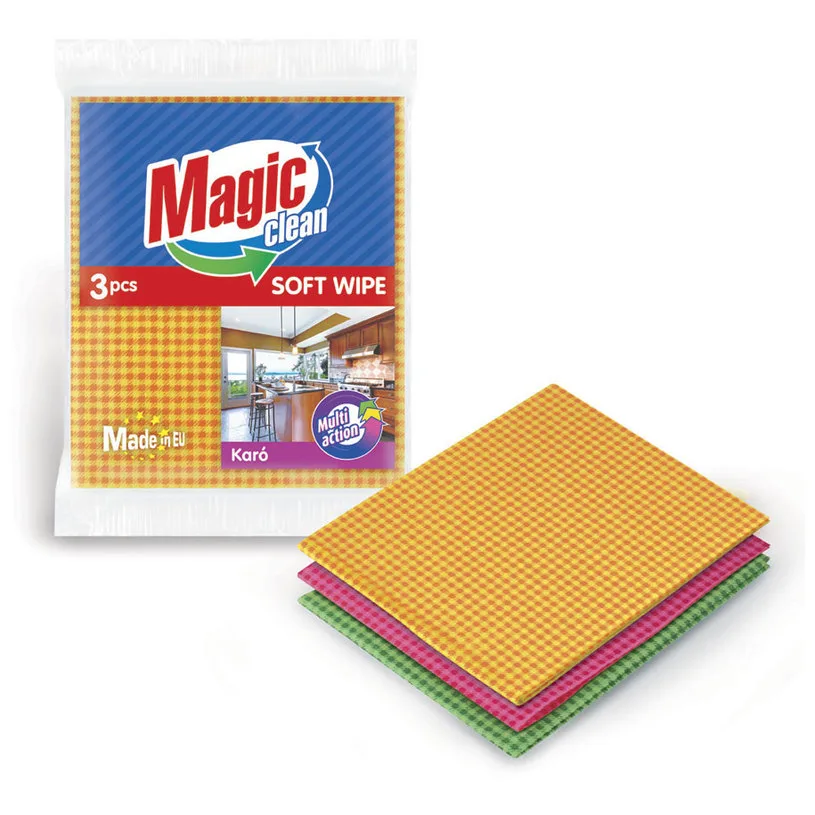 Magic Clean Universal Viscose Cloth, Square, 3 pcs