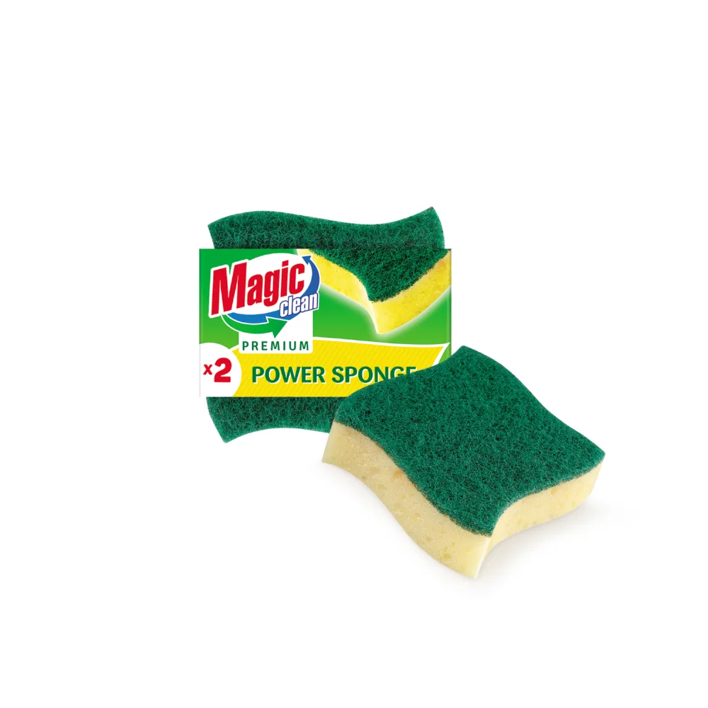 Premium Magic Clean Sponge for Heavy-Duty Surfaces, 2 pcs/pack
