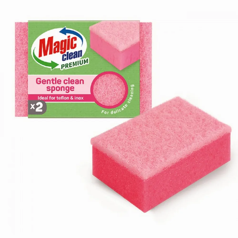 Burete de menaj cu canal, 2 bucăți, Premium, pentru suprafețe delicate, Gentle Clean, Magic Clean