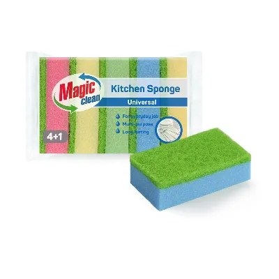 Magic Clean Universal Household Sponge Set, 4+1 pcs