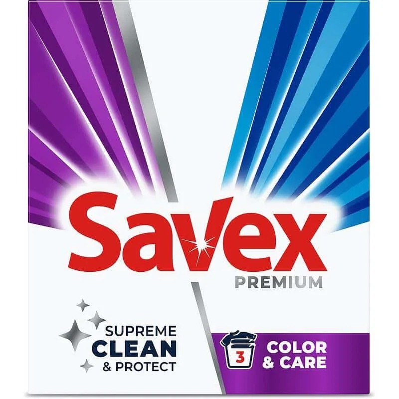 Detergent praf de rufe Savex 3 în 1 – 300 g pentru rufe albe și colorate