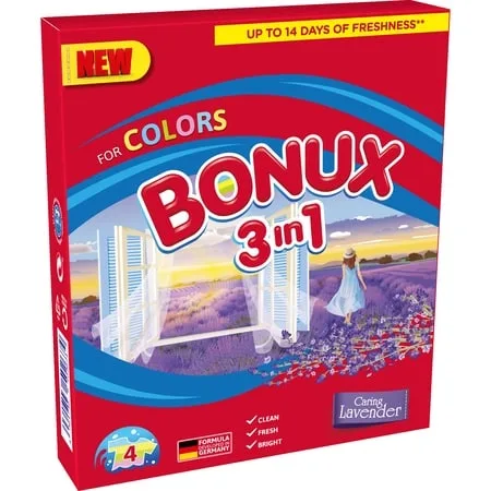 Прах за пране Бонукс/Bonux – 400гр за цветно пране