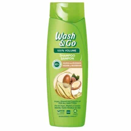 Wash & Go Шампоан с масло от арган, бадем и камелия за всеки тип коса x370 мл