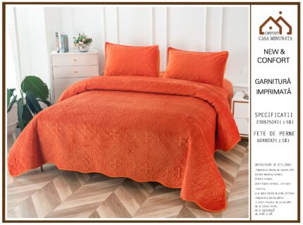 Комплект кувертюра от плюш + подарък 2 калъфки, 230х250 см ,Casa Minunata