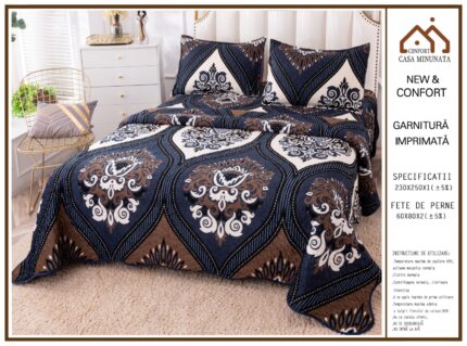 Комплект кувертюра от плюш + подарък 2 калъфки, 230х250 см ,Casa Minunata