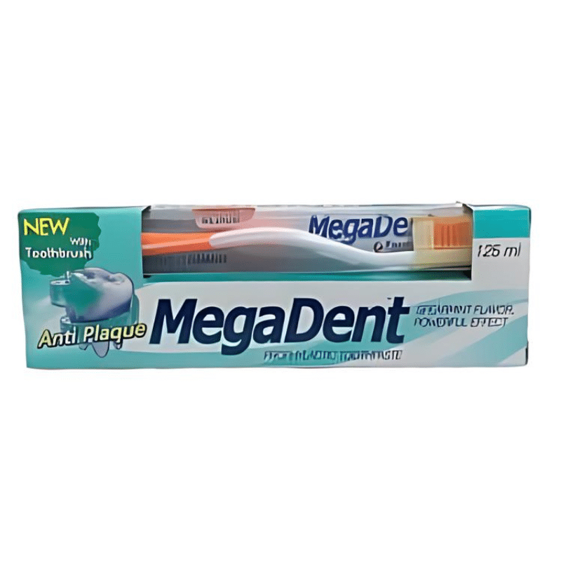 Неозаглавен дизайн (4) Паста за зъби Мегадент/Megadent Anti Plaque- 125мл + подарък Четка