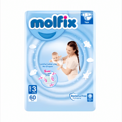 Памперс Молфикс/Molfix 60бр , 4-9кг